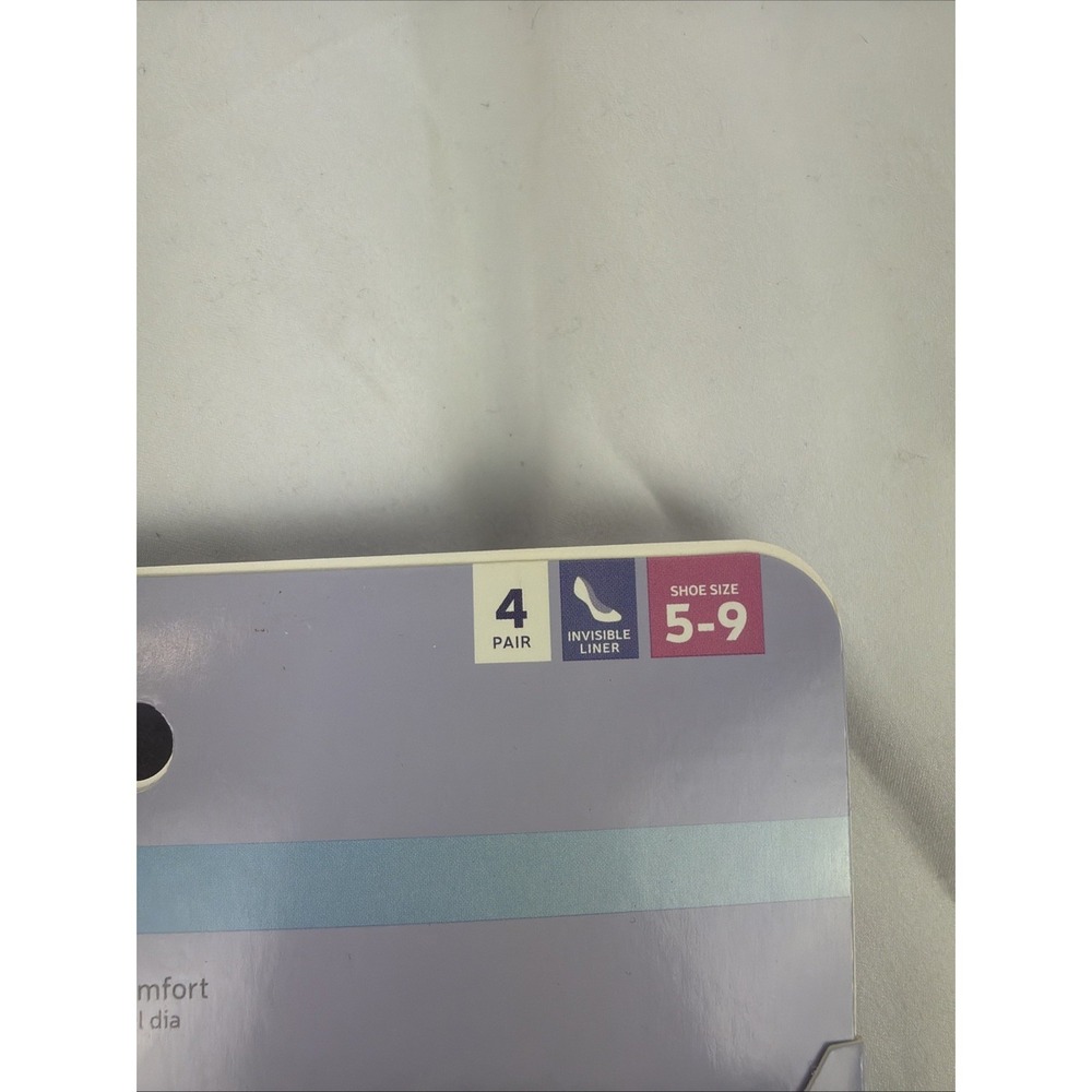 Hanes Womens X-Temp Cool & Comfortable Invisible Liner, Shoe Size 5-9, 4 pairs - Picture 3 of 3